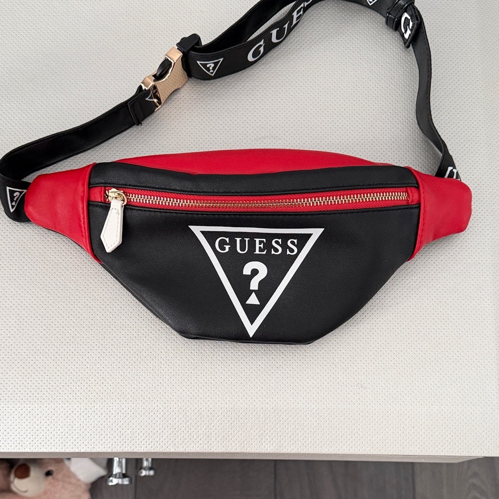 Guess Men's Red and Black Belt Bag